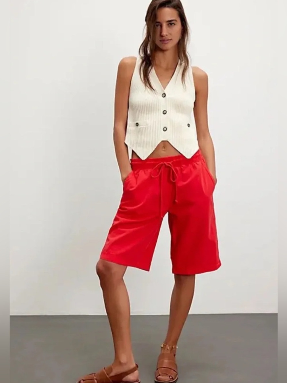 Free People Saylor Poplin Pull On Shorts